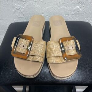 Dolce Vita Women's Tan Buckle Slide Sandals